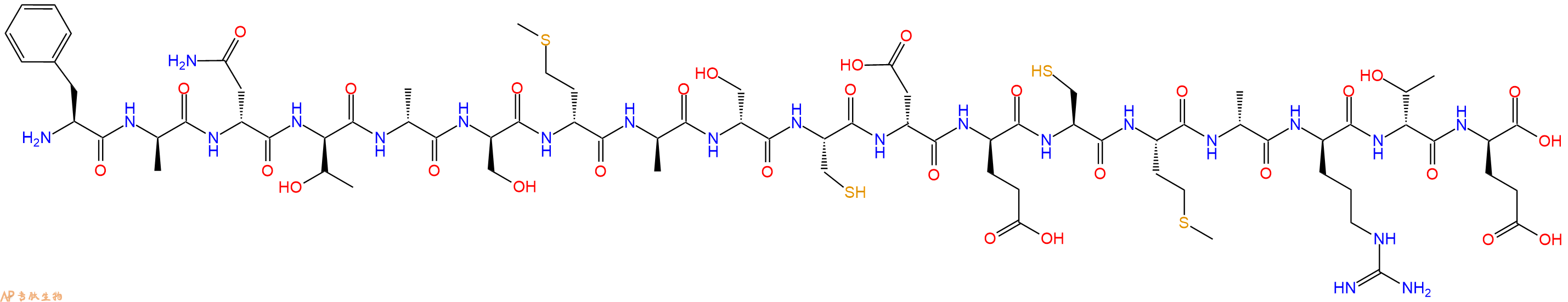专肽生物产品H2N-Phe-DAla-DAsn-DThr-DAla-DSer-DMet-DAla-DSer-Cys-DAsp-DGlu-Cys-Met-DAla-DArg-DThr-DGlu-OH
