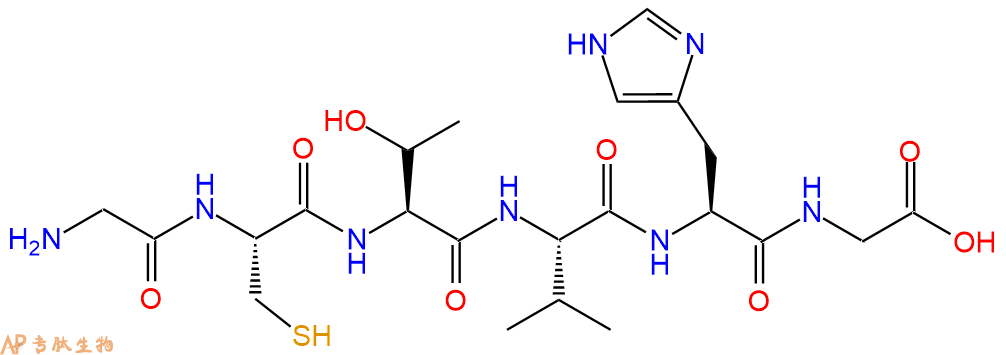 专肽生物产品H2N-Gly-Cys-Thr-Val-His-Gly-OH