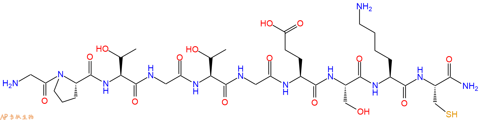 专肽生物产品H2N-Gly-Pro-Thr-Gly-Thr-Gly-Glu-Ser-Lys-Cys-CONH2