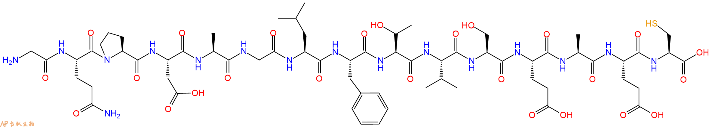 专肽生物产品H2N-Gly-Gln-Pro-Asp-Ala-Gly-Leu-Phe-Thr-Val-Ser-Glu-Ala-Glu-Cys-OH