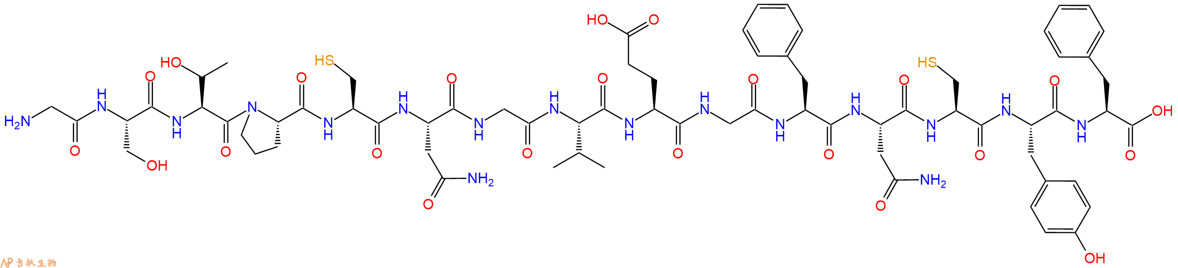 专肽生物产品H2N-Gly-Ser-Thr-Pro-Cys-Asn-Gly-Val-Glu-Gly-Phe-Asn-Cys-Tyr-Phe-OH