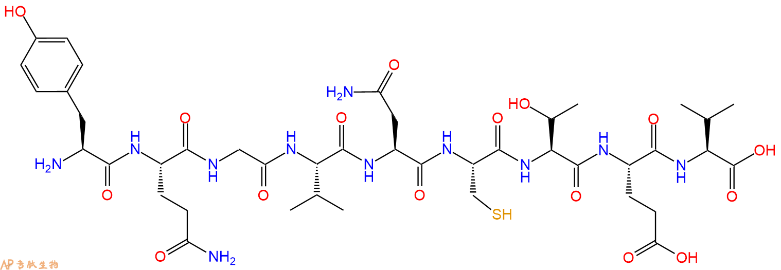专肽生物产品H2N-Tyr-Gln-Gly-Val-Asn-Cys-Thr-Glu-Val-OH