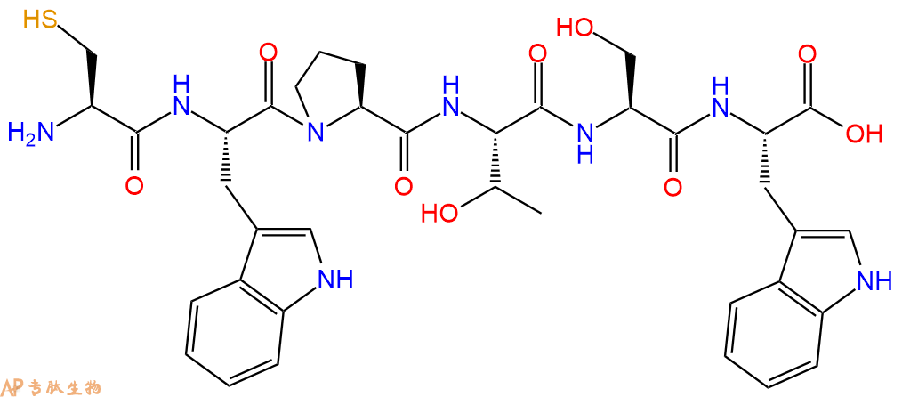 专肽生物产品H2N-Cys-Trp-Pro-Thr-Ser-Trp-OH