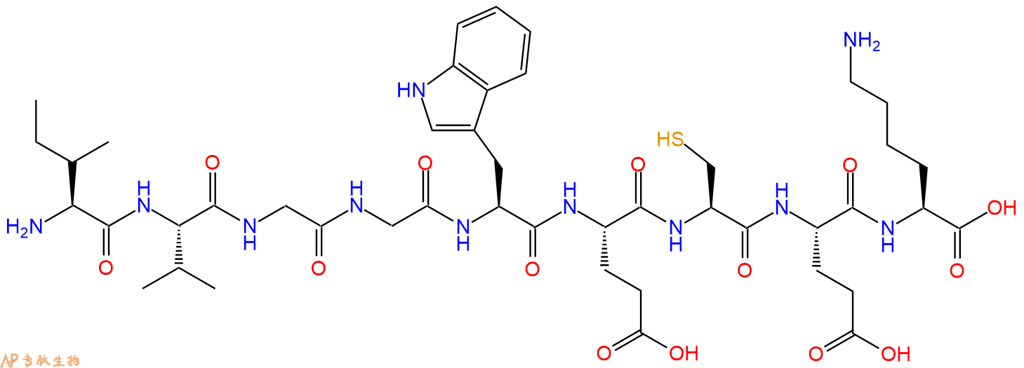 专肽生物产品H2N-Ile-Val-Gly-Gly-Trp-Glu-Cys-Glu-Lys-OH