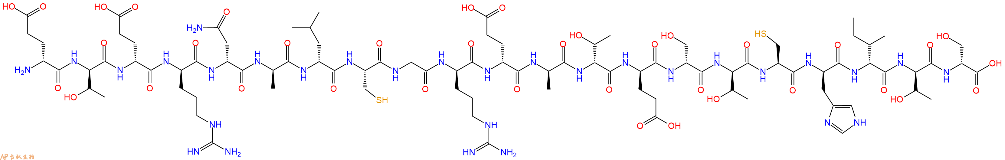 专肽生物产品H2N-DGlu-DThr-DGlu-DArg-DAsn-DAla-DLeu-Cys-Gly-DArg-DGlu-DAla-DThr-DGlu-DSer-DThr-Cys-DHis-DIle-DThr-DSer-OH