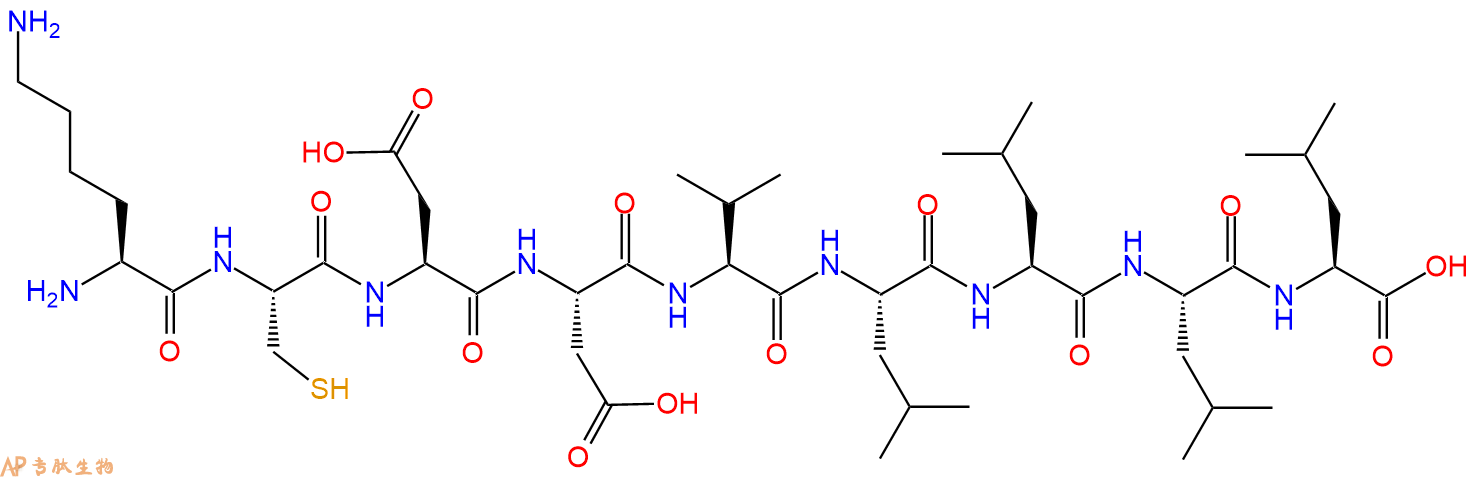 专肽生物产品H2N-Lys-Cys-Asp-Asp-Val-Leu-Leu-Leu-Leu-OH