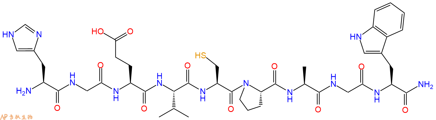 专肽生物产品H2N-His-Gly-Glu-Val-Cys-Pro-Ala-Gly-Trp-CONH2