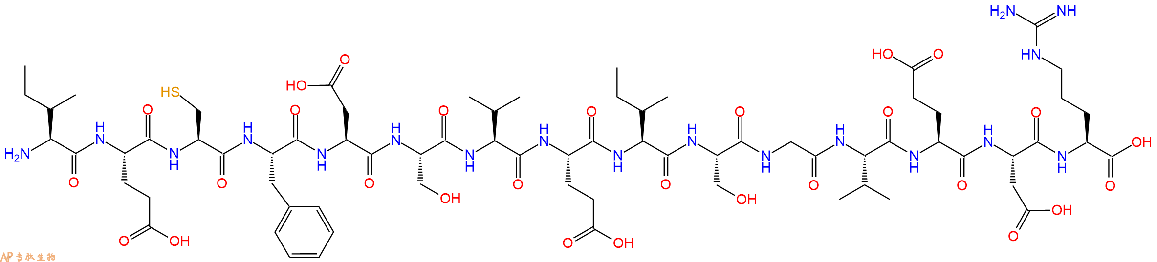 专肽生物产品H2N-Ile-Glu-Cys-Phe-Asp-Ser-Val-Glu-Ile-Ser-Gly-Val-Glu-Asp-Arg-OH