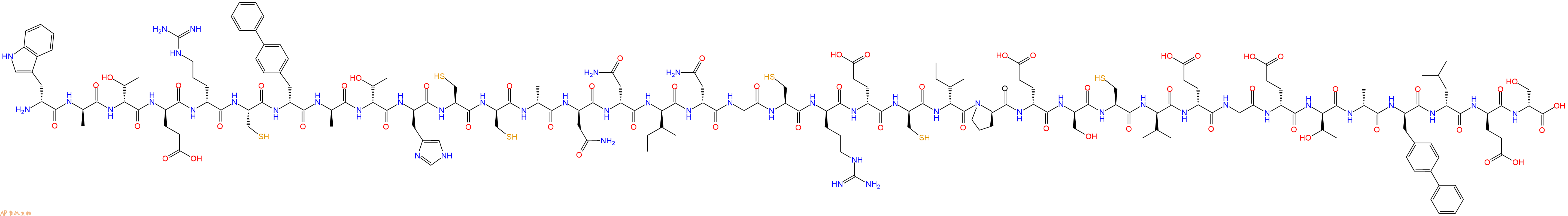 专肽生物产品H2N-DTrp-DAla-DThr-DGlu-DArg-Cys-DBip-DAla-DThr-DHis-Cys-DCys-DAla-DAsn-DAsn-DIle-DAsn-Gly-Cys-DArg-DGlu-DCys-DIle-DPro-DGlu-DSer-Cys-DVal-DGlu-Gly-DGlu-DThr-DAla-DBip-DLeu-DGlu-DSer-OH