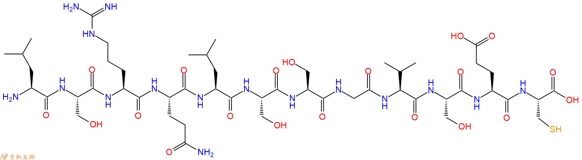 专肽生物产品H2N-Leu-Ser-Arg-Gln-Leu-Ser-Ser-Gly-Val-Ser-Glu-Cys-OH