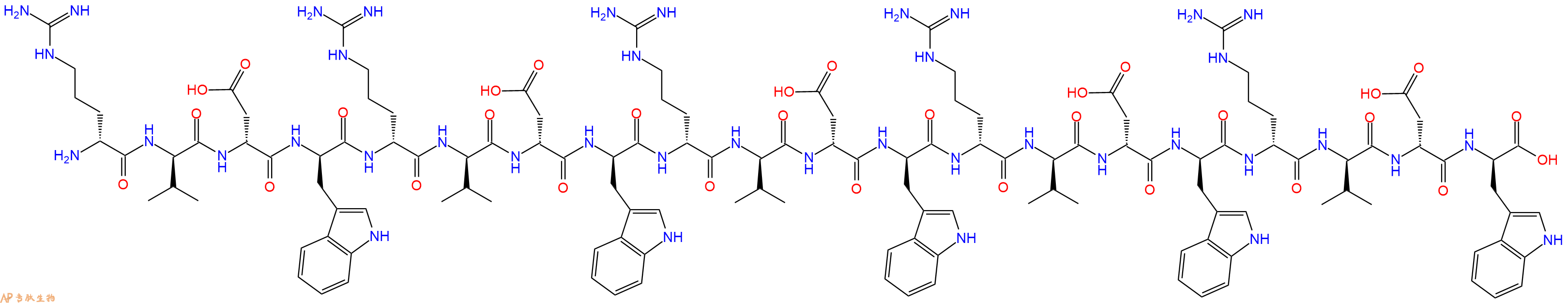 专肽生物产品H2N-DArg-DVal-DAsp-DTrp-DArg-DVal-DAsp-DTrp-DArg-DVal-DAsp-DTrp-DArg-DVal-DAsp-DTrp-DArg-DVal-DAsp-DTrp-OH