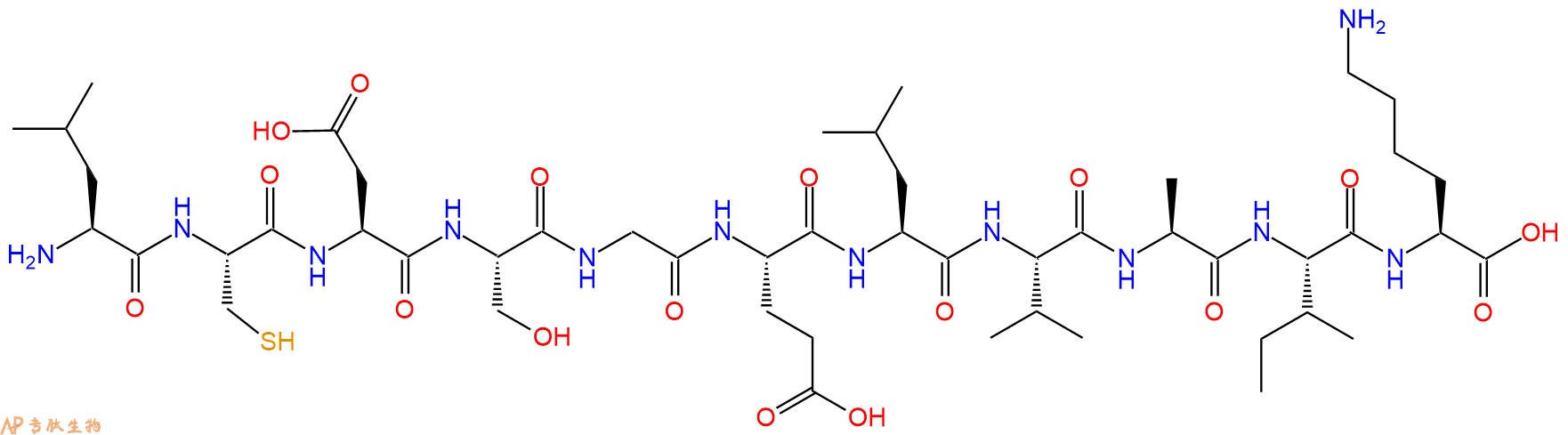 专肽生物产品H2N-Leu-Cys-Asp-Ser-Gly-Glu-Leu-Val-Ala-Ile-Lys-OH