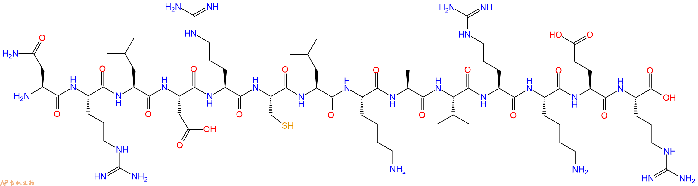 专肽生物产品H2N-Asn-Arg-Leu-Asp-Arg-Cys-Leu-Lys-Ala-Val-Arg-Lys-Glu-Arg-OH