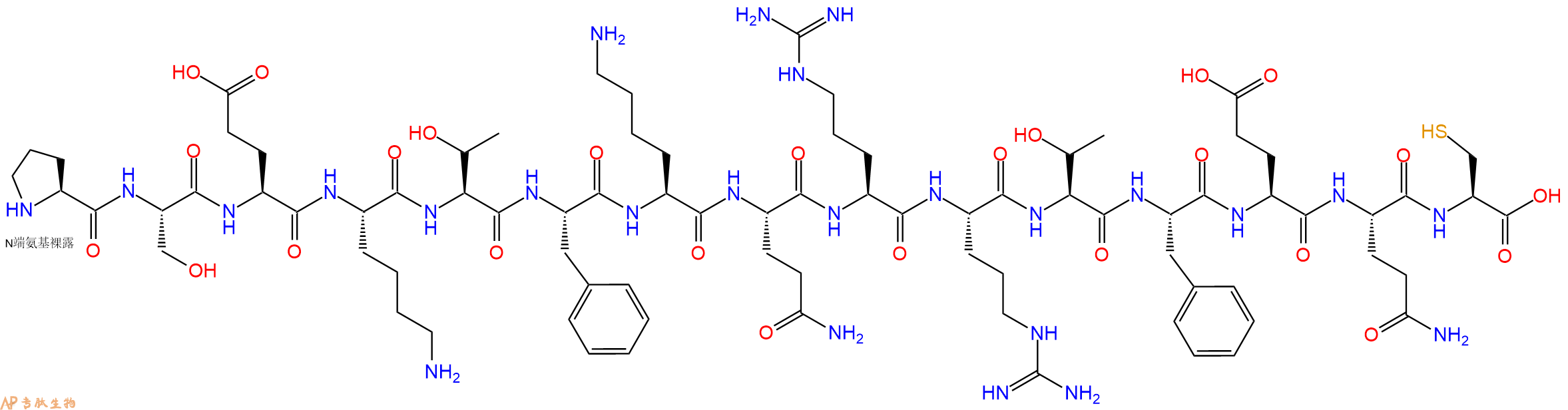 专肽生物产品H2N-Pro-Ser-Glu-Lys-Thr-Phe-Lys-Gln-Arg-Arg-Thr-Phe-Glu-Gln-Cys-OH