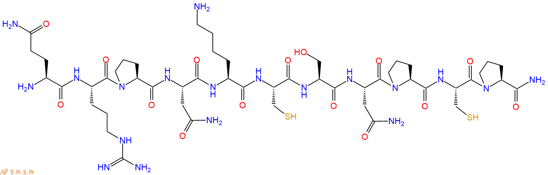 专肽生物产品H2N-Gln-Arg-Pro-Asn-Lys-Cys-Ser-Asn-Pro-Cys-Pro-CONH2