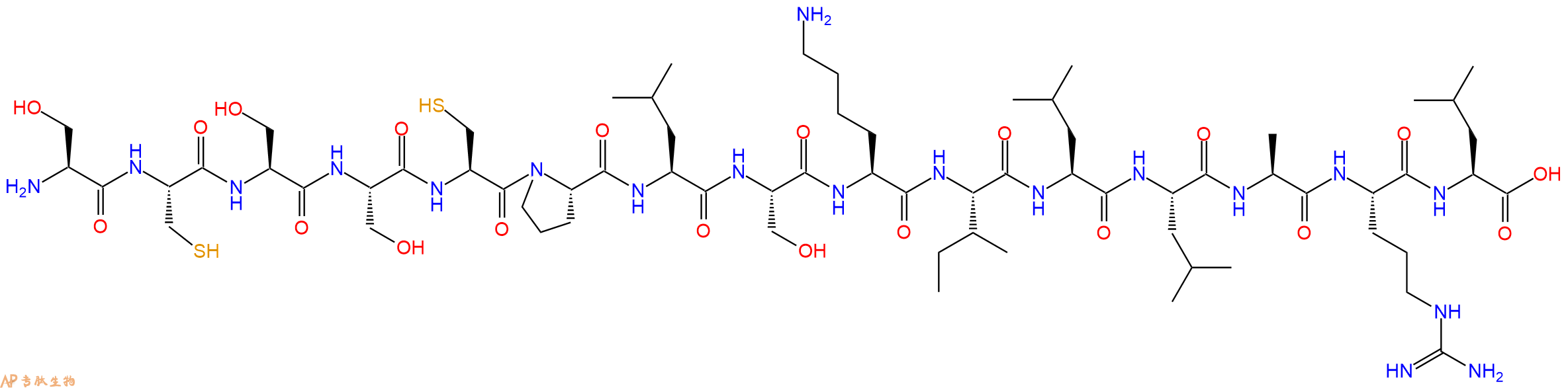 专肽生物产品H2N-Ser-Cys-Ser-Ser-Cys-Pro-Leu-Ser-Lys-Ile-Leu-Leu-Ala-Arg-Leu-OH
