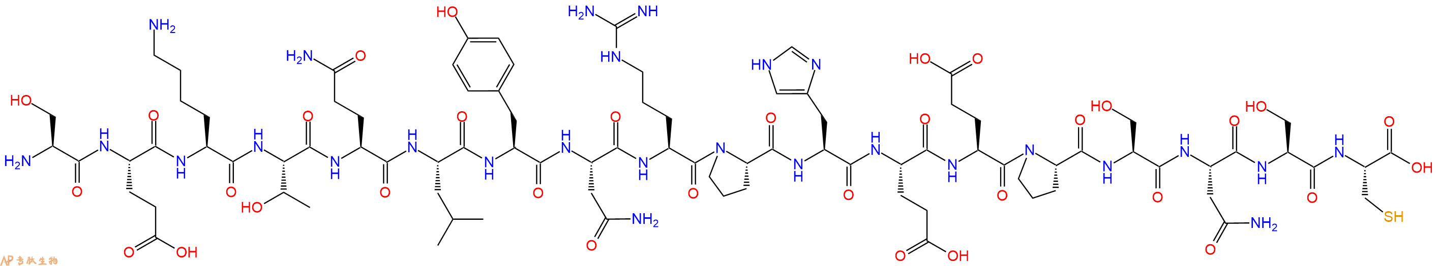 专肽生物产品H2N-Ser-Glu-Lys-Thr-Gln-Leu-Tyr-Asn-Arg-Pro-His-Glu-Glu-Pro-Ser-Asn-Ser-Cys-OH