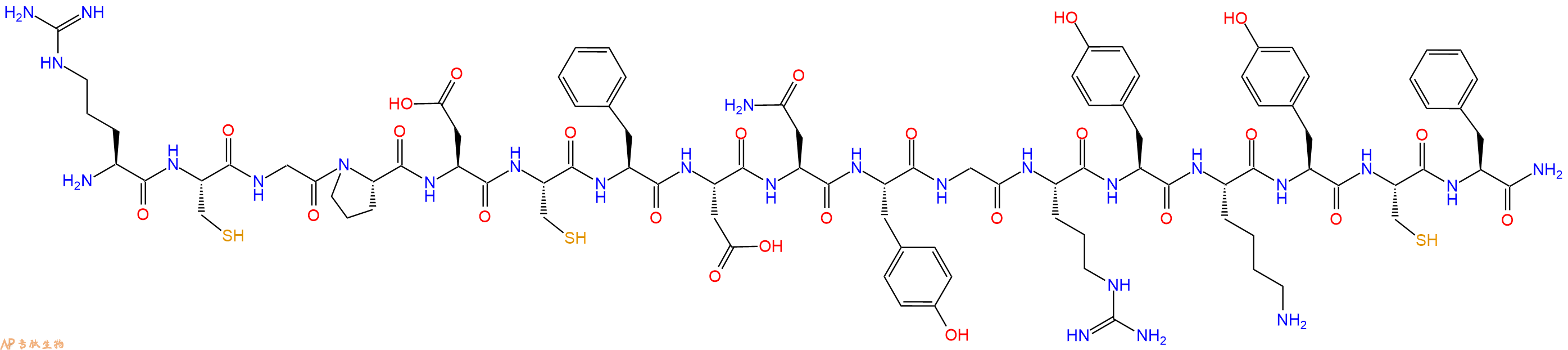 专肽生物产品H2N-Arg-Cys-Gly-Pro-Asp-Cys-Phe-Asp-Asn-Tyr-Gly-Arg-Tyr-Lys-Tyr-Cys-Phe-CONH2