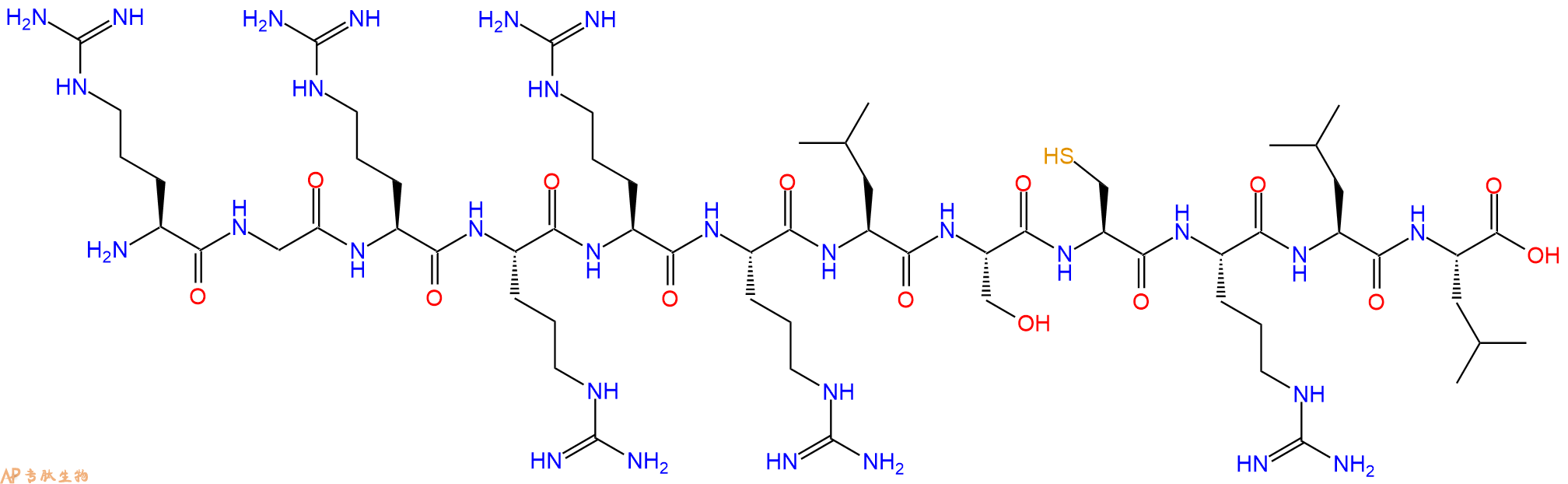 专肽生物产品H2N-Arg-Gly-Arg-Arg-Arg-Arg-Leu-Ser-Cys-Arg-Leu-Leu-OH