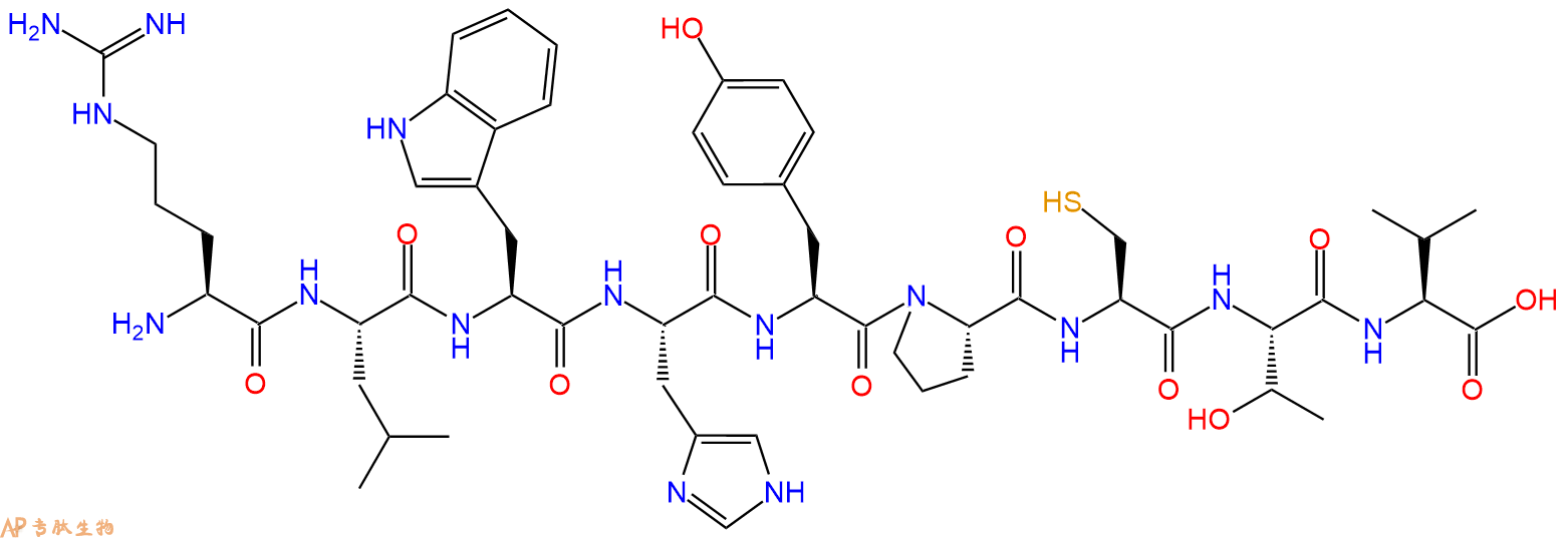 专肽生物产品H2N-Arg-Leu-Trp-His-Tyr-Pro-Cys-Thr-Val-OH