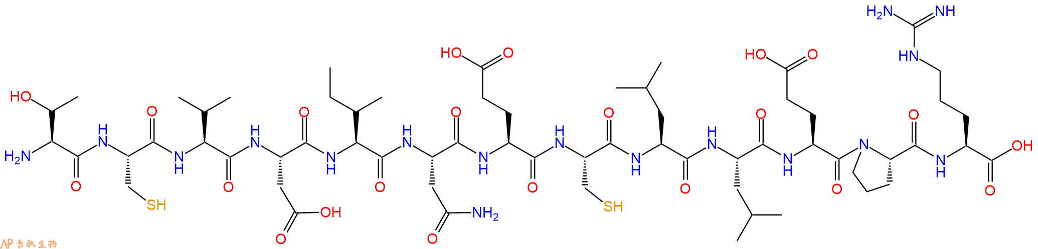 专肽生物产品H2N-Thr-Cys-Val-Asp-Ile-Asn-Glu-Cys-Leu-Leu-Glu-Pro-Arg-OH