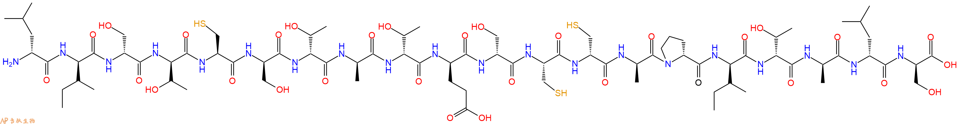 专肽生物产品H2N-DLeu-DIle-DSer-DThr-Cys-DSer-DThr-DAla-DThr-DGlu-DSer-Cys-DCys-DAla-DPro-DIle-DThr-DAla-DLeu-DSer-OH