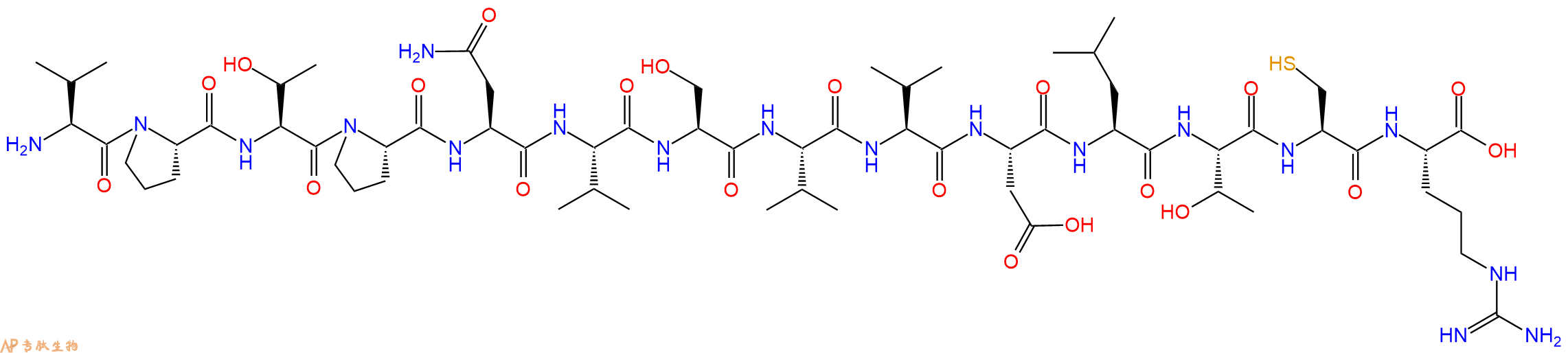 专肽生物产品H2N-Val-Pro-Thr-Pro-Asn-Val-Ser-Val-Val-Asp-Leu-Thr-Cys-Arg-OH
