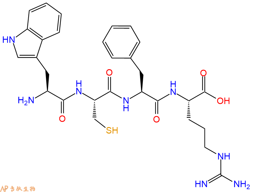 专肽生物产品H2N-Trp-Cys-Phe-Arg-OH