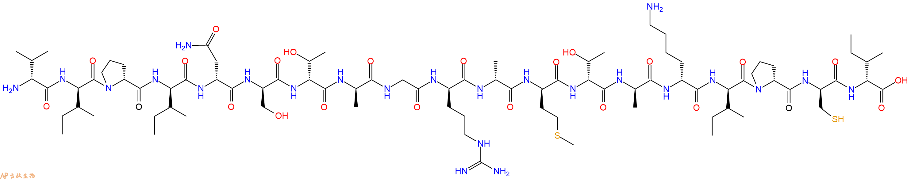 专肽生物产品H2N-DVal-DIle-DPro-DIle-DAsn-DSer-DThr-DAla-Gly-DArg-DAla-DMet-DThr-DAla-DLys-DIle-DPro-DCys-DIle-OH