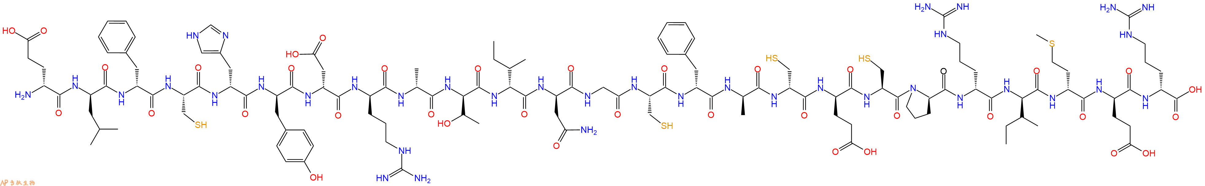 专肽生物产品H2N-DGlu-DLeu-DPhe-Cys-DHis-DTyr-DAsp-DArg-DAla-DThr-DIle-DAsn-Gly-Cys-DPhe-DAla-DCys-DGlu-Cys-DPro-DArg-DIle-DMet-DGlu-DArg-OH