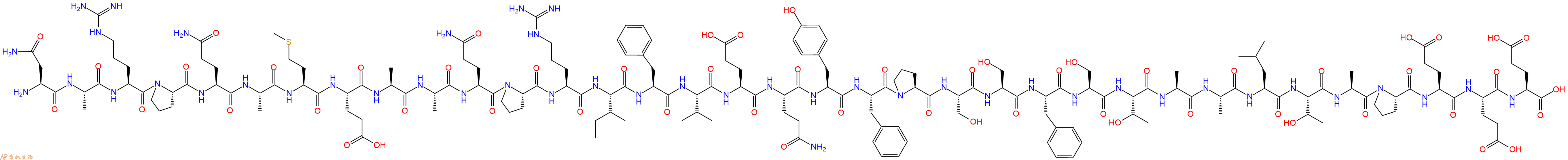 专肽生物产品H2N-Asn-Ala-Arg-Pro-Gln-Ala-Met-Glu-Ala-Ala-Gln-Pro-Arg-Ile-Phe-Val-Glu-Gln-Tyr-Phe-Pro-Ser-Ser-Phe-Ser-Thr-Ala-Ala-Leu-Thr-Ala-Pro-Glu-Glu-Glu-OH