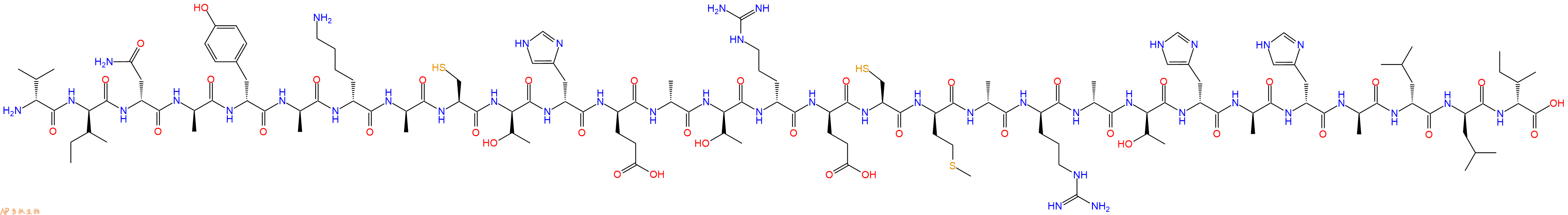 专肽生物产品H2N-DVal-DIle-DAsn-DAla-DTyr-DAla-DLys-DAla-Cys-DThr-DHis-DGlu-DAla-DThr-DArg-DGlu-Cys-DMet-DAla-DArg-DAla-DThr-DHis-DAla-DHis-DAla-DLeu-DLeu-DIle-OH