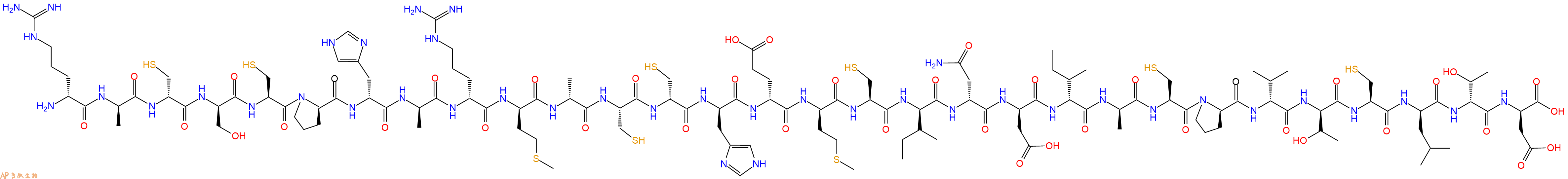 专肽生物产品H2N-DArg-DAla-DCys-DSer-Cys-DPro-DHis-DAla-DArg-DMet-DAla-Cys-DCys-DHis-DGlu-DMet-Cys-DIle-DAsn-DAsp-DIle-DAla-Cys-DPro-DVal-DThr-Cys-DLeu-DThr-DAsp-OH