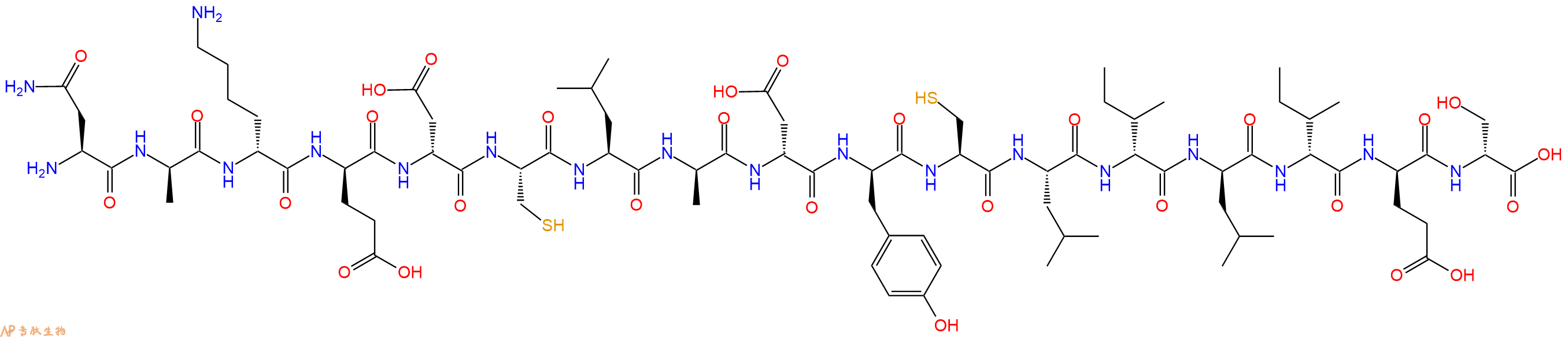 专肽生物产品H2N-Asn-DAla-DLys-DGlu-DAsp-Cys-Leu-DAla-DAsp-DTyr-Cys-Leu-DIle-DLeu-DIle-DGlu-DSer-OH