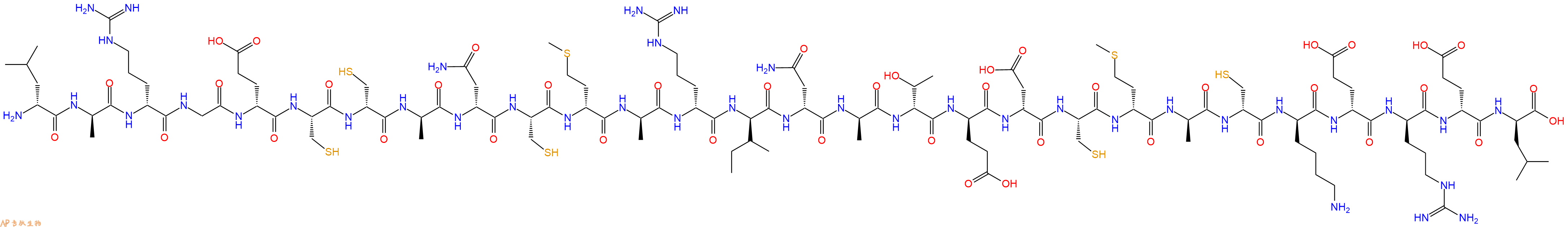 专肽生物产品H2N-DLeu-DAla-DArg-Gly-DGlu-Cys-DCys-DAla-DAsn-Cys-DMet-DAla-DArg-DIle-DAsn-DAla-DThr-DGlu-DAsp-Cys-DMet-DAla-DCys-DLys-DGlu-DArg-DGlu-DLeu-OH