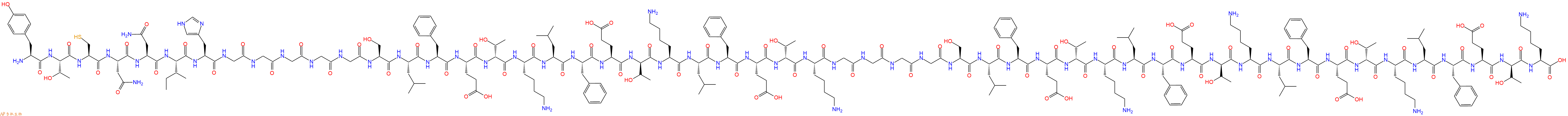 专肽生物产品H2N-Tyr-Thr-Cys-Asn-Asn-Ile-His-Gly-Gly-Gly-Gly-Gly-Ser-Leu-Phe-Glu-DThr-Lys-Leu-Phe-Glu-DThr-Lys-Leu-Phe-Glu-DThr-Lys-Gly-Gly-Gly-Gly-Ser-Leu-Phe-Glu-DThr-Lys-Leu-Phe-Glu-DThr-Lys-Leu-Phe-Glu-DThr-Lys-Leu-Phe-Glu-DThr-Lys-OH
