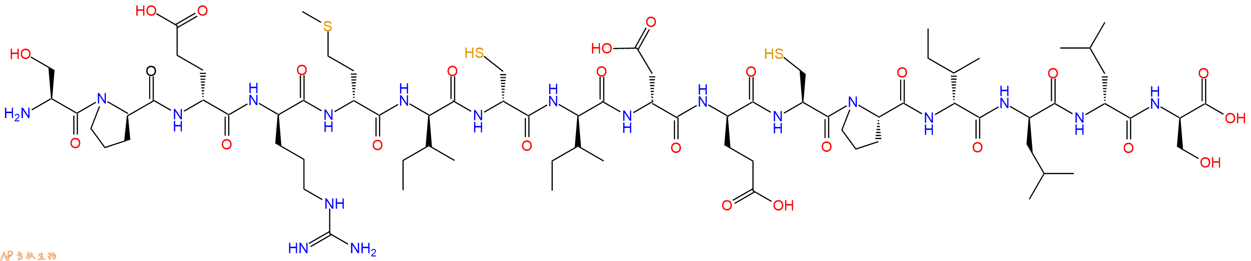 专肽生物产品H2N-Ser-DPro-DGlu-DArg-DMet-DIle-DCys-DIle-DAsp-DGlu-Cys-Pro-DIle-DLeu-DLeu-DSer-OH