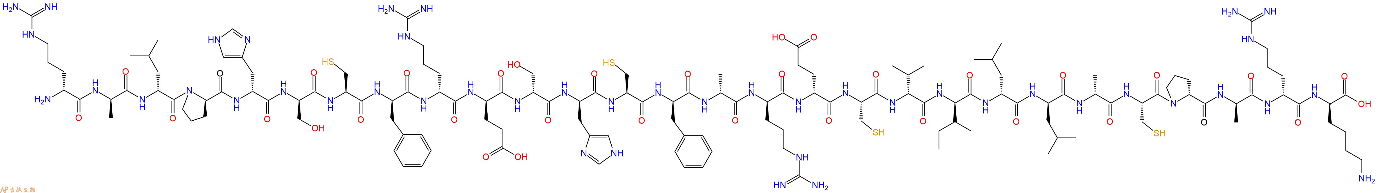 专肽生物产品H2N-DArg-DAla-DLeu-DPro-DHis-DSer-Cys-DPhe-DArg-DGlu-DSer-DHis-Cys-DPhe-DAla-DArg-DGlu-Cys-DVal-DIle-DLeu-DLeu-DAla-Cys-DPro-DAla-DArg-DLys-OH