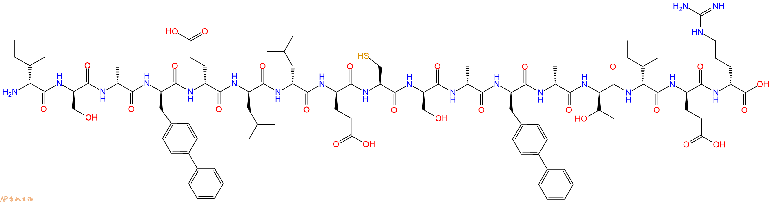 专肽生物产品H2N-DIle-DSer-DAla-DBip-DGlu-DLeu-DLeu-DGlu-Cys-DSer-DAla-DBip-DAla-DThr-DIle-DGlu-DArg-OH