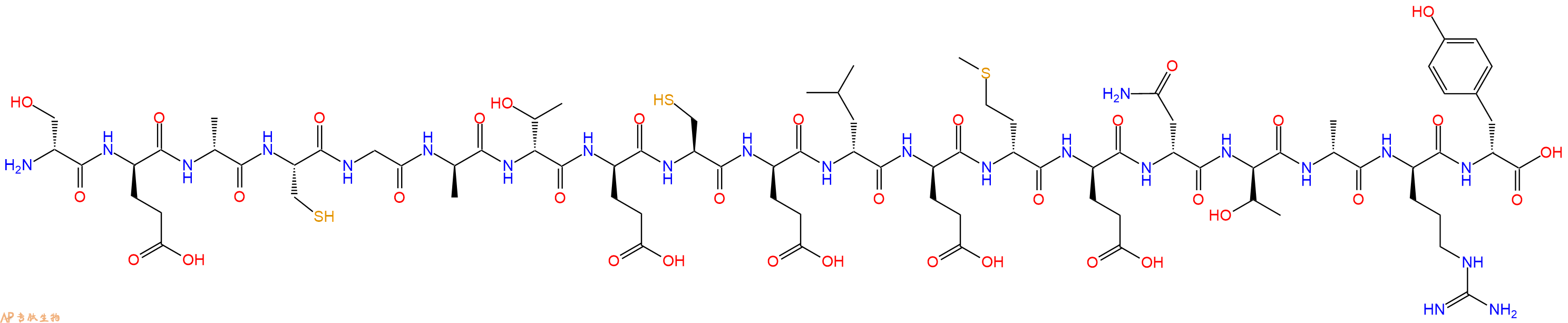 专肽生物产品H2N-DSer-DGlu-DAla-Cys-Gly-DAla-DThr-DGlu-Cys-DGlu-DLeu-DGlu-DMet-DGlu-DAsn-DThr-DAla-DArg-DTyr-OH