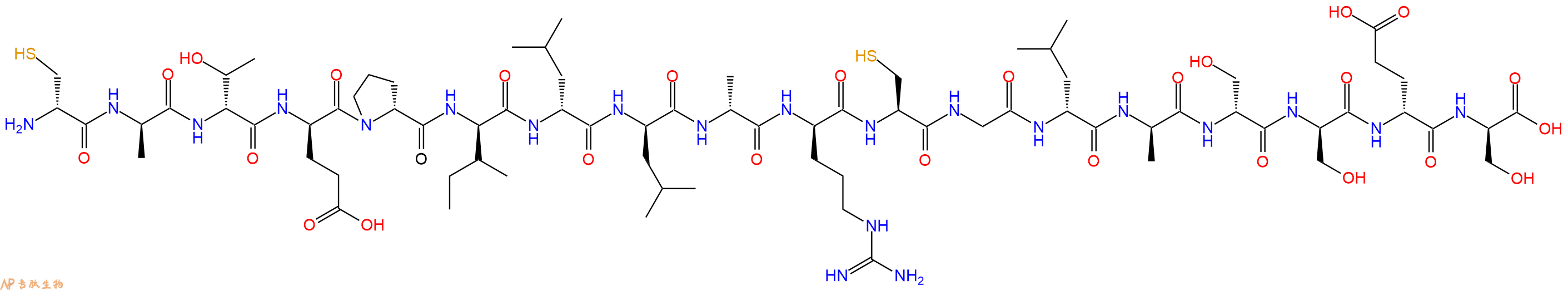 专肽生物产品H2N-DCys-DAla-DThr-DGlu-DPro-DIle-DLeu-DLeu-DAla-DArg-Cys-Gly-DLeu-DAla-DSer-DSer-DGlu-DSer-OH