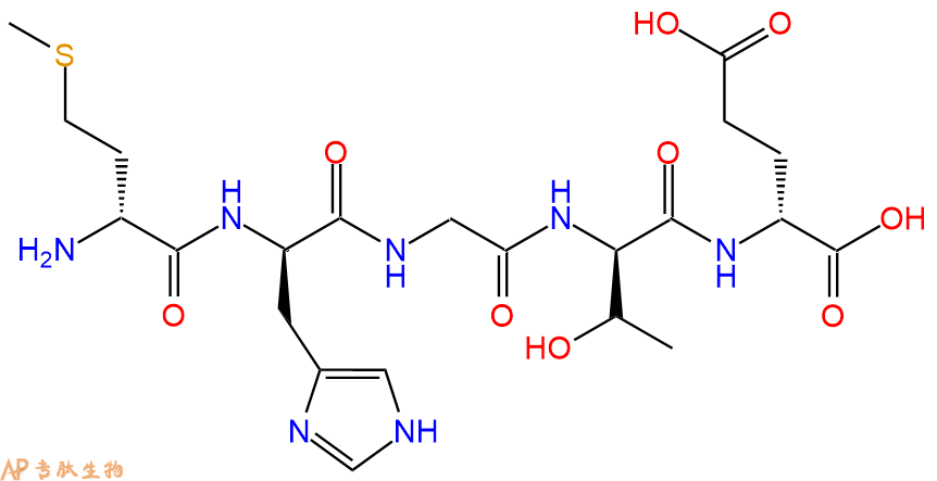 专肽生物产品H2N-DMet-DHis-Gly-DThr-DGlu-OH