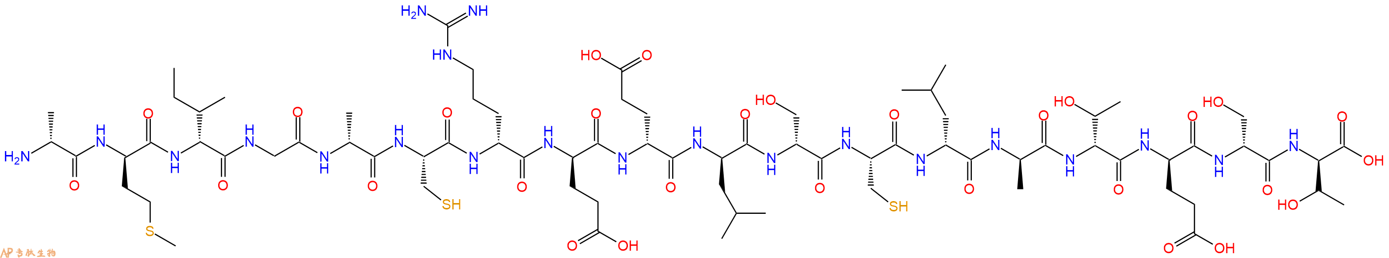 专肽生物产品H2N-DAla-DMet-DIle-Gly-DAla-Cys-DArg-DGlu-DGlu-DLeu-DSer-Cys-DLeu-DAla-DThr-DGlu-DSer-DThr-OH