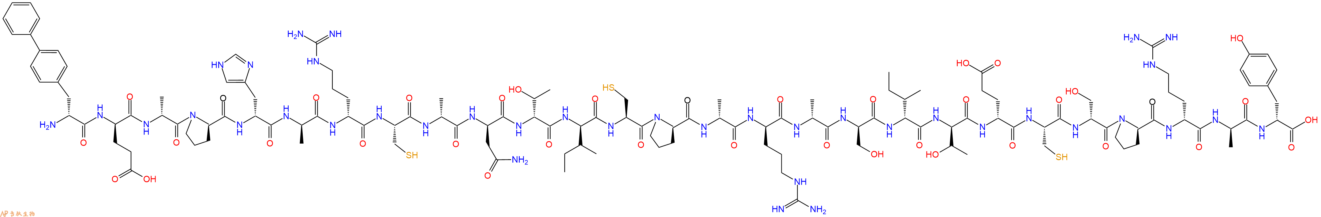 专肽生物产品H2N-DBip-DGlu-DAla-DPro-DHis-DAla-DArg-Cys-DAla-DAsn-DThr-DIle-Cys-DPro-DAla-DArg-DAla-DSer-DIle-DThr-DGlu-Cys-DSer-DPro-DArg-DAla-DTyr-OH