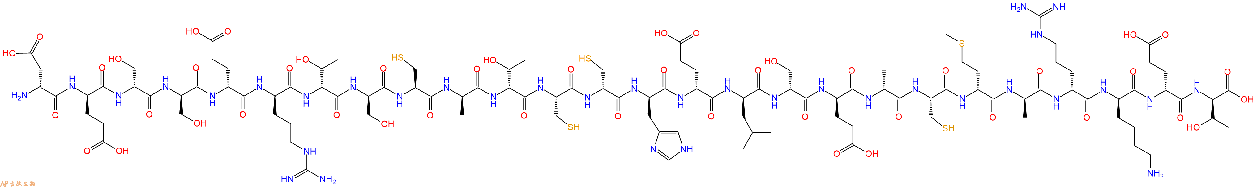 专肽生物产品H2N-DAsp-DGlu-DSer-DSer-DGlu-DArg-DThr-DSer-Cys-DAla-DThr-Cys-DCys-DHis-DGlu-DLeu-DSer-DGlu-DAla-Cys-DMet-DAla-DArg-DLys-DGlu-DThr-OH