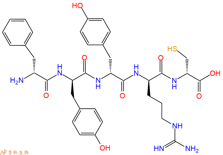 专肽生物产品H2N-DPhe-DTyr-DTyr-DArg-DCys-OH