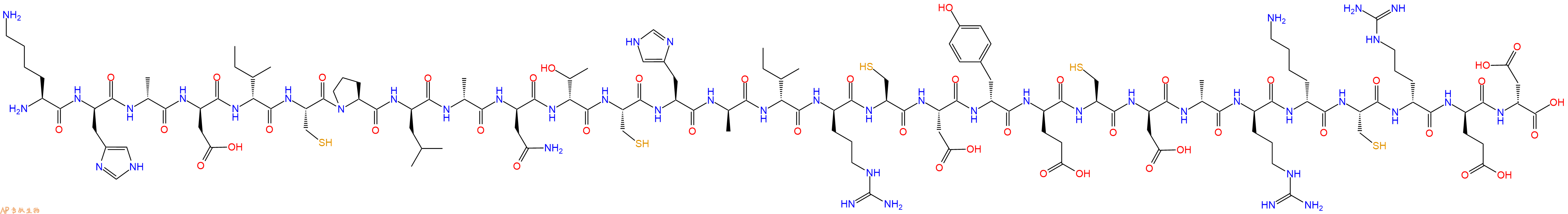 专肽生物产品H2N-Lys-DHis-DAla-DAsp-DIle-Cys-Pro-DLeu-DAla-DAsn-DThr-Cys-His-DAla-DIle-DArg-Cys-Asp-DTyr-DGlu-Cys-DAsp-DAla-DArg-DLys-Cys-DArg-DGlu-DAsp-OH