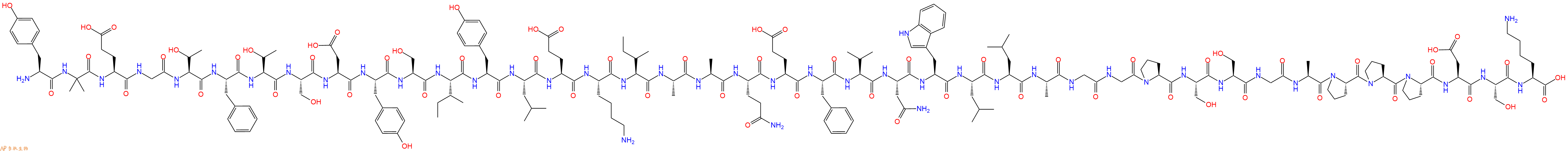 专肽生物产品H2N-Tyr-Aib-Glu-Gly-Thr-Phe-Thr-Ser-Asp-Tyr-Ser-Ile-Tyr-Leu-Glu-Lys-Ile-Ala-Ala-Gln-Glu-Phe-Val-Asn-Trp-Leu-Leu-Ala-Gly-Gly-Pro-Ser-Ser-Gly-Ala-Pro-Pro-Pro-Asp-Ser-Lys-OH