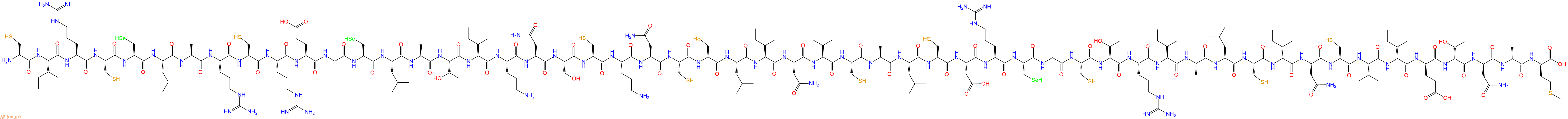 专肽生物产品H2N-Cys-Ile-Arg-Cys-Sec-Leu-Ala-Arg-Cys-Arg-Glu-Gly-Sec-Leu-Ala-Thr-Ile-Orn-Asn-Ser-Cys-Orn-Asn-Cys-Cys-Leu-Ile-Asn-Ile-Cys-Ala-Leu-Cys-Asp-Arg-Sec-Gly-Cys-Thr-Arg-Ile-Ala-Leu-Cys-DIle-DAsn-Cys-Val-DIle-DGlu-DThr-DAsn-DAla-DMet-OH