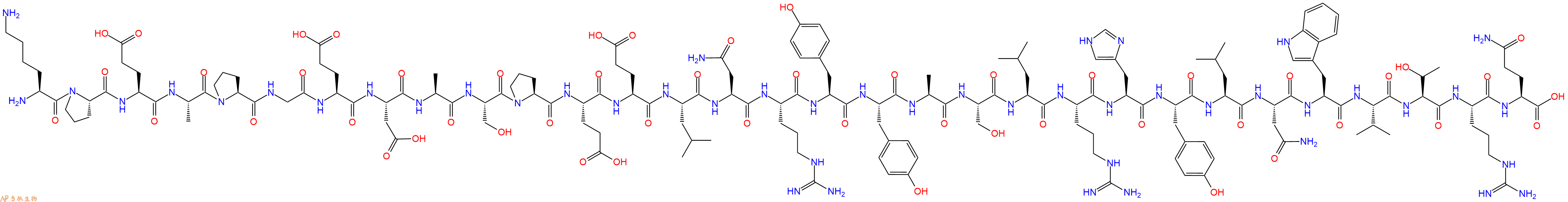 专肽生物产品H2N-Lys-Pro-Glu-Ala-Pro-Gly-Glu-Asp-Ala-Ser-Pro-Glu-Glu-Leu-Asn-Arg-Tyr-Tyr-Ala-Ser-Leu-Arg-His-Tyr-Leu-Asn-Trp-Val-Thr-Arg-Gln-OH